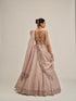 Ash Pink Linear Mirror Sequins Embroidered Lehenga Set
