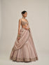 Ash Pink Linear Mirror Sequins Embroidered Lehenga Set
