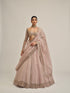 Ash Pink Cutwork Sleeve Lehenga Set