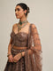 Deep Beige Flower Cutwork Lehenga Set