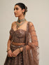 Deep Beige Flower Cutwork Lehenga Set