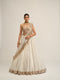 Off White Linear Lehenga With Corset Set