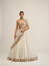 Off White Linear Lehenga With Corset Set