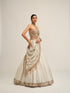 Off White Linear Lehenga With Corset Set