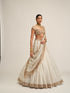 Off White Linear Lehenga Set
