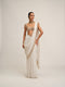Off White Draped Saree Set
