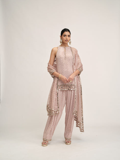 Ash Pink Kurta Salwar Set
