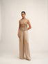Light Beige Cutwork Jacket Set