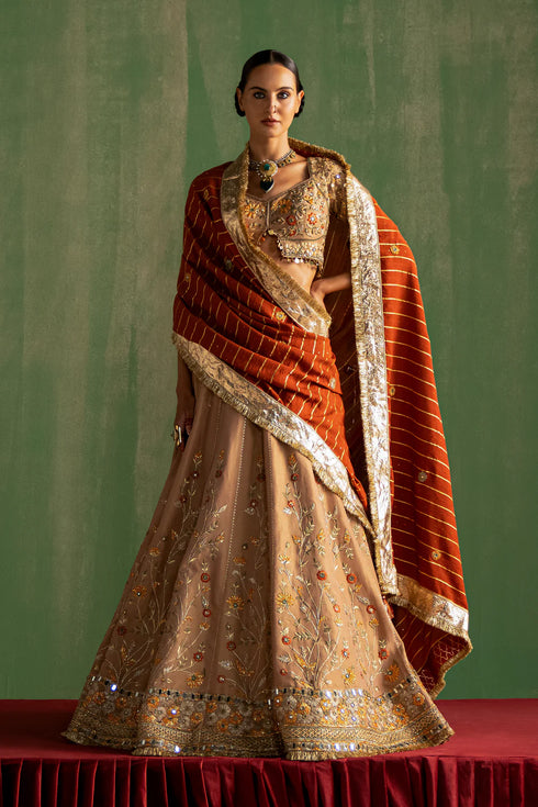 Tanuja Beige Lehenga Set