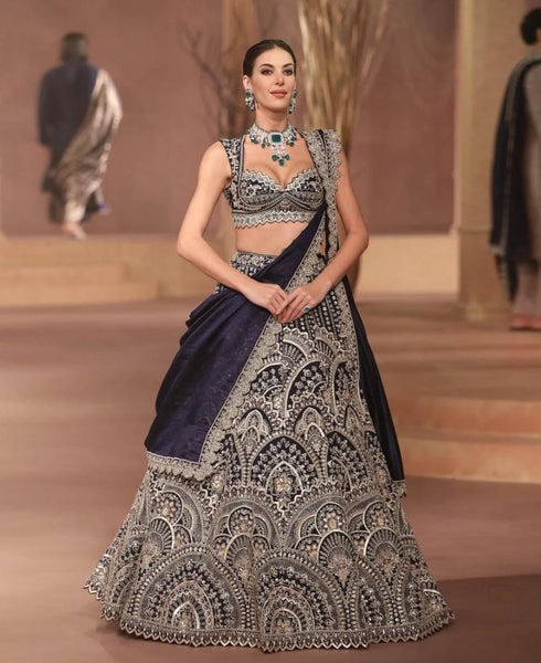 Purple Organza Lehenga Set