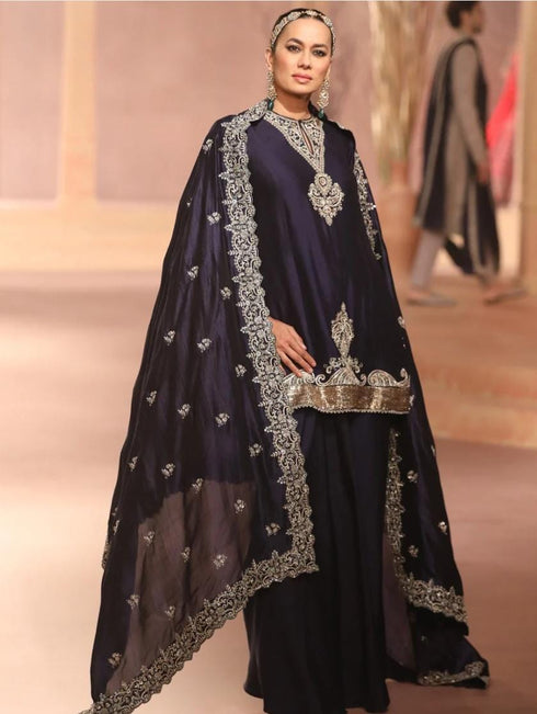 Purple Silk Tunic Set