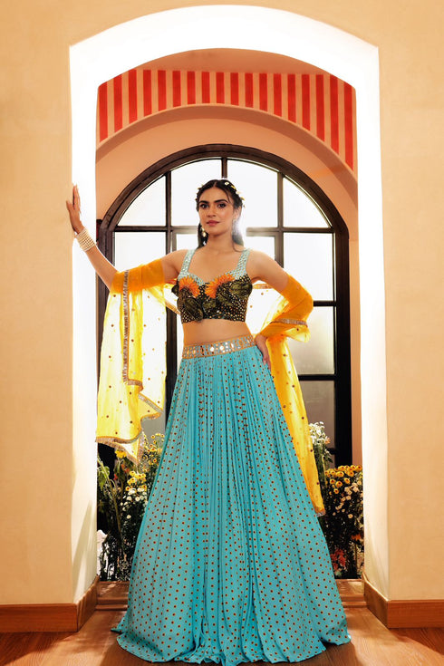 Sea-Blooming Sunflower Lehenga