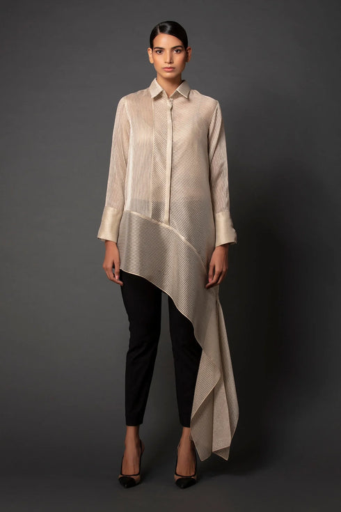 Sheer Asymmetric Shirt