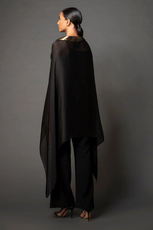 Metallic Draped Cape
