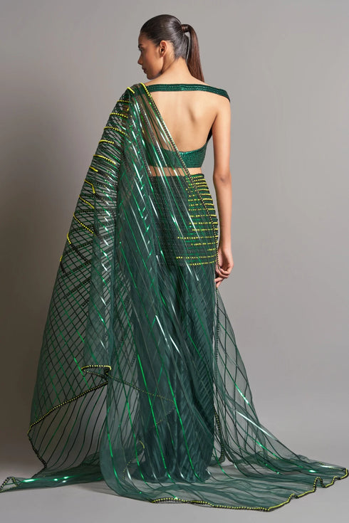 Metallic Winged Saree