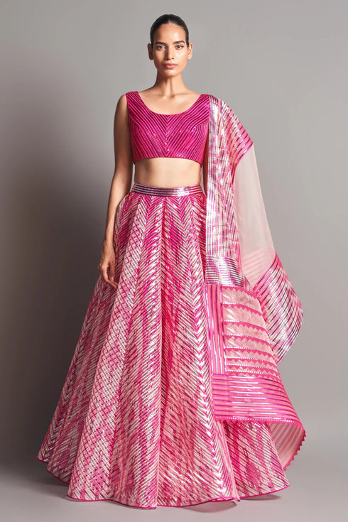 Metallic Structured Lehenga