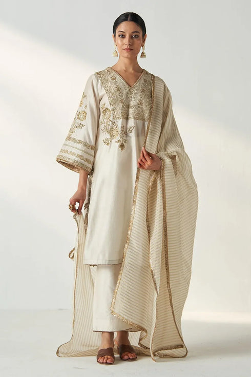Roop Ivory Kurta Pant Set