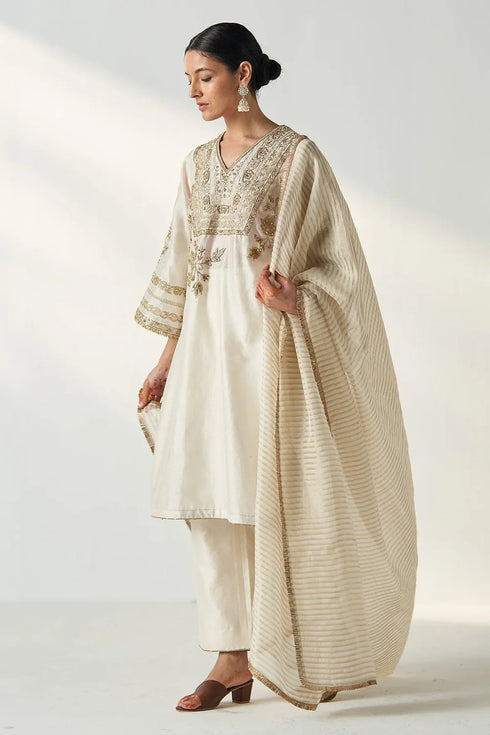 Roop Ivory Kurta Pant Set