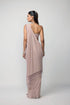Ash Pink Drapded Saree Set