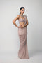 Ash Pink Drapded Saree Set