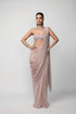 Ash Pink Drapded Saree Set
