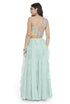 Aqua Embroidered One Shoulder Choli And Ruffled Sharara