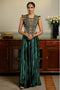 Benazir Emerald Green Embroidered Back Tie-Up Choli And Sharara Pant