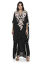 Black Embroidered High Low Kaftan With Jogger Pant