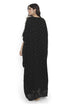 Black Embroidered High Low Kaftan With Jogger Pant