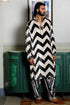 Chevron Printed Embroidered Kurta And Salwar