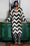 Chevron Printed Embroidered Kurta And Salwar