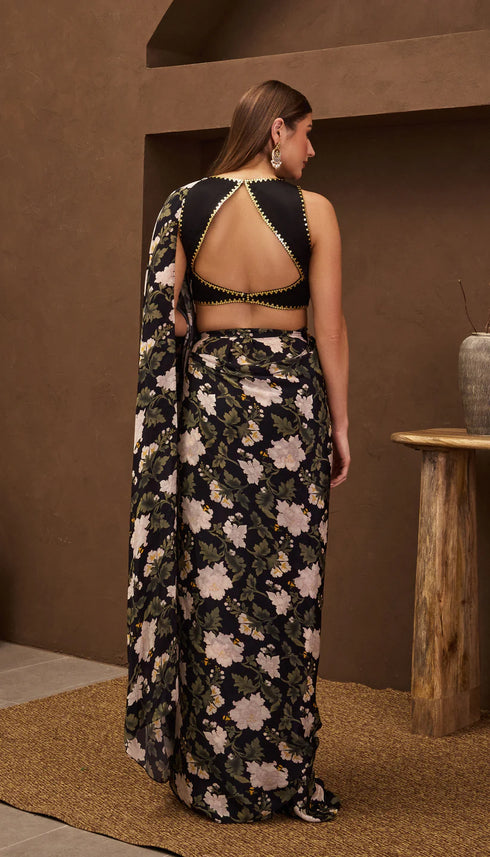 Cloudburst Pre-Stitched Saree Set