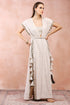 Cream Jacket With Crushed Tissue Bustier And Pant