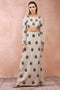 Crushed Dull Gold Embroidered Choli And Skirt With Applique And Zardosi Work