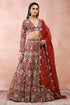 Dark Red Bagh Embroidered Choli With Lehenga And Dupatta