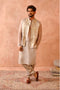 Grey Bagh Embroidered Bandi With Kurta And Jogger Pant