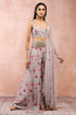Grey Gulbagh Print Embroidered Choli With Sharara And Dupatta