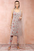 Grey Gulbagh Print Embroidered Kurta And Churidar With Dupatta