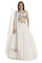 Ivory Embroidered Choli And Ruffle Lehenga With Dupatta