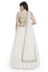 Ivory Embroidered Choli And Ruffle Lehenga With Dupatta
