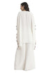 Ivory Embroidered Crepe Kaftan With Crepe Palazzo