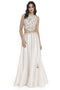 Ivory Pastel Floral Embroidered Dupion Silk Choli With Embroidered Dupion Silk Sharara