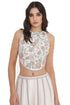 Ivory Embroidered Dupion Silk Choli With Embroidered Sharara