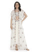 Ivory Georgette Embroidered Bustier With Georgette Embroidered Jacket And Georgette Dhoti Skirt