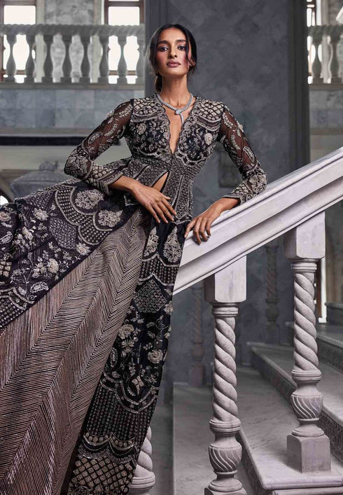 Black Embroidered Anarkali