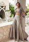 Teal Blue Embroidered Sharara