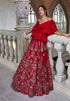 Red Ruffle Top And Lehenga
