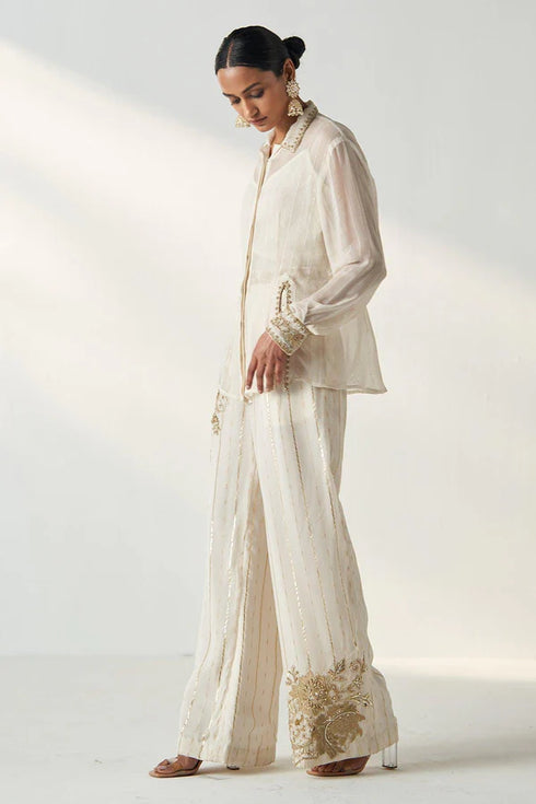 Vani Ivory Shirt Pant Set