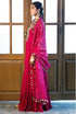 Magenta Pink Embroidered Kaftan And Frill Sharara With Dupatta