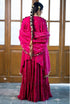 Magenta Pink Embroidered Kaftan And Frill Sharara With Dupatta